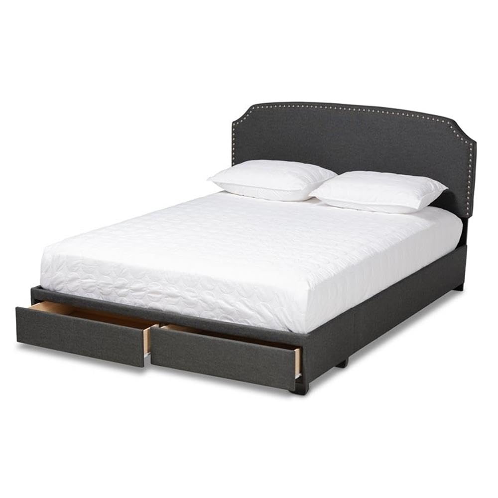 Baxton Studio Larese Fabric Upholstered Platform Storage Bed
