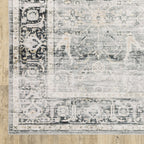 HomeRoots 510395 7 x 10 ft. Charcoal Gray Salmon & Ivory Oriental Printed Stain Resistant Non Skid Rectangle Area Rug