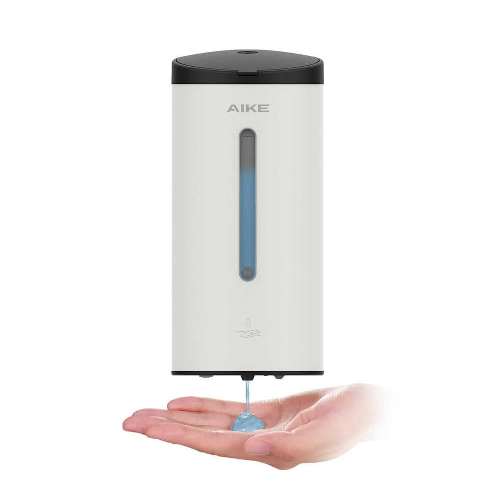 AIKE AK1205 Wall Mounted Commercial Automatic Liquid Soap Dispenser Off White Large Capacity 24oz/700ml