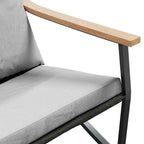 vidaXL Patio Bench with Cushions - Comfortable Textilene Fabric, Removable Covers, Black Powder-Coated Steel Frame, Perfect for Garden, Deck, or Patio - 47.2x 31.9x 26.8