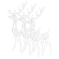 vidaXL Pre-Lit LED Acrylic Reindeer Christmas Decorations - Set of 3, 47.2" Tall, 140 LEDs, 8 Lighting Modes, Indoor and Outdoor Use, Weather-Resistant Material, Cold White Light