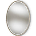 Baxton Studio Graca Modern and Contemporary Antique Silver Finished Oval Accent Wall Mirror
