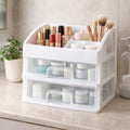 Market99 White 2Layer White Mini Drawer For Cosmetic & MakeUp Accessories | Small Size Drawer For Home, Office, Hospital, Parl