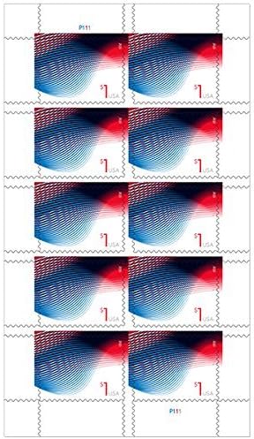 Usps Patriotic Wave Billowing Flags (Sheet Of 10) $1 2015 Scott #4953
