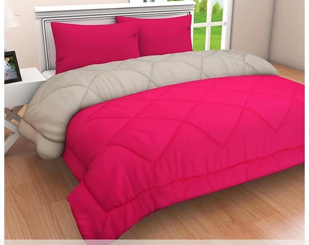 Onew Microfiber 220 Tc Reversible Comforter (Double Bed, OrangeYellow)