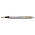 Sheaffer Vfm Chrome Fountain Pen With Gold Tone Appointments And Medium Nib