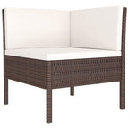 vidaXL Patio Lounge Set 9 Piece, Patio Furniture Set for Outside, Sectional Sofa with Cushions, Sofa, Farmhouse Modern, Poly Rattan Brown