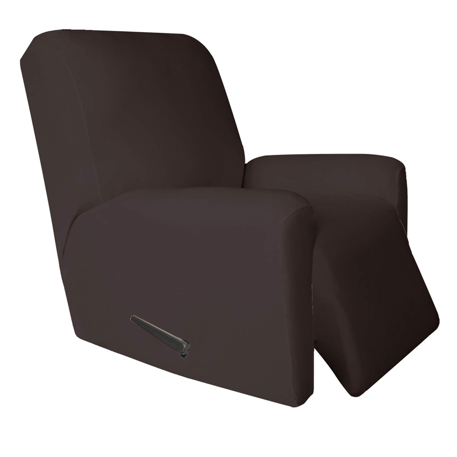 Easy-Going 4 Pieces Microfiber Stretch Recliner Slipcover - Spandex Soft Fitted Sofa Couch Cover, Washable Furniture Protector With Elastic Bottom For Kids, Pet(Recliner, Chocolate)