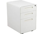 Flash Furniture Wren Ergonomic 3-Drawer Mobile Locking Filing Cabinet With Anti-Tilt Mechanism And Hanging Drawer For Legal & Letter Files, White