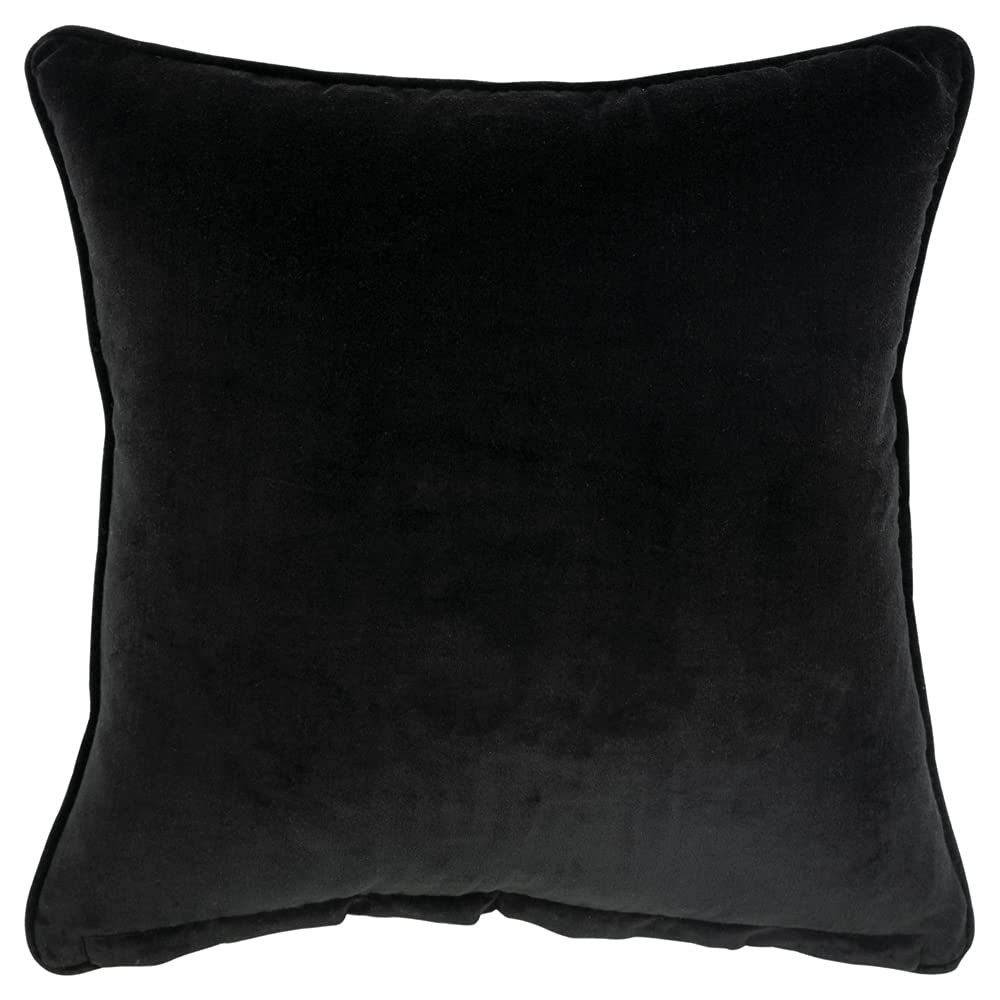 Connie Post 20&quot; x 20&quot; Poly Filled Pillow with Cotton Velvet Cover-Black