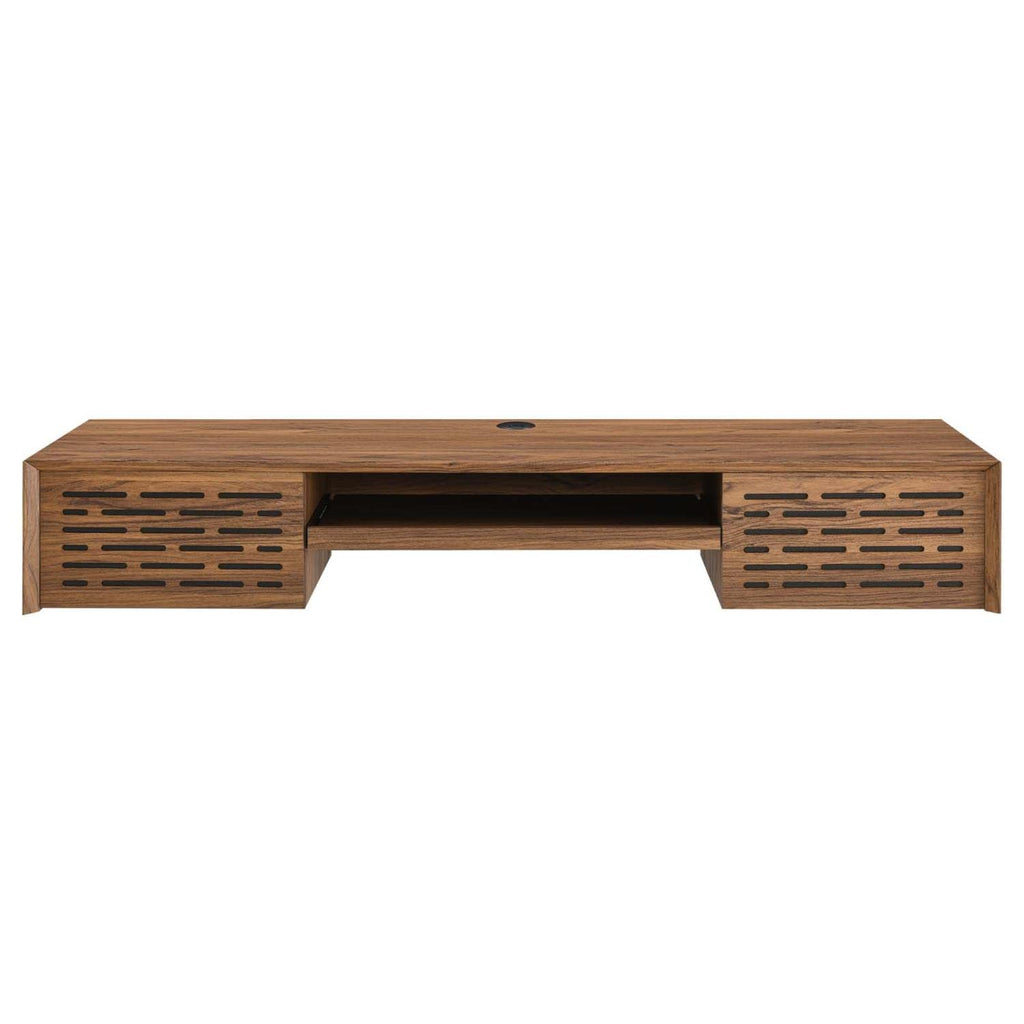 Modway Merit 60&Quot; Modern Wood Wall-Mount Design Office Desk In Walnut