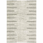 HomeRoots 510864 10 x 13 ft. Ivory & Gray Geometric Shag Power Loom Stain Resistant Rectangle Area Rug