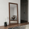 79 Inch Brown Wood Leaning Framed Accent Mirror