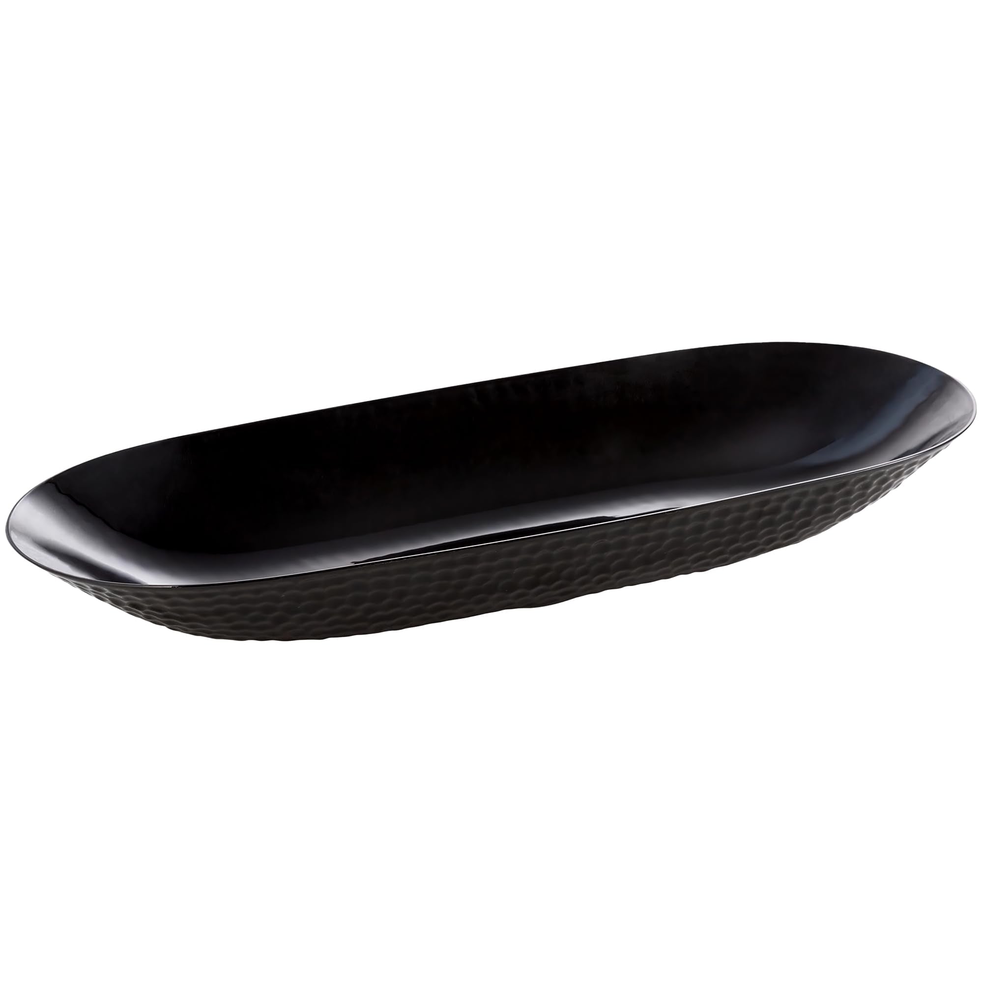 Decorline Elegant Black Small Pebbled Long Oval Bowls (Pack Of 25) - Premium Quality & Versatile - Stunning Centerpiece & Servin