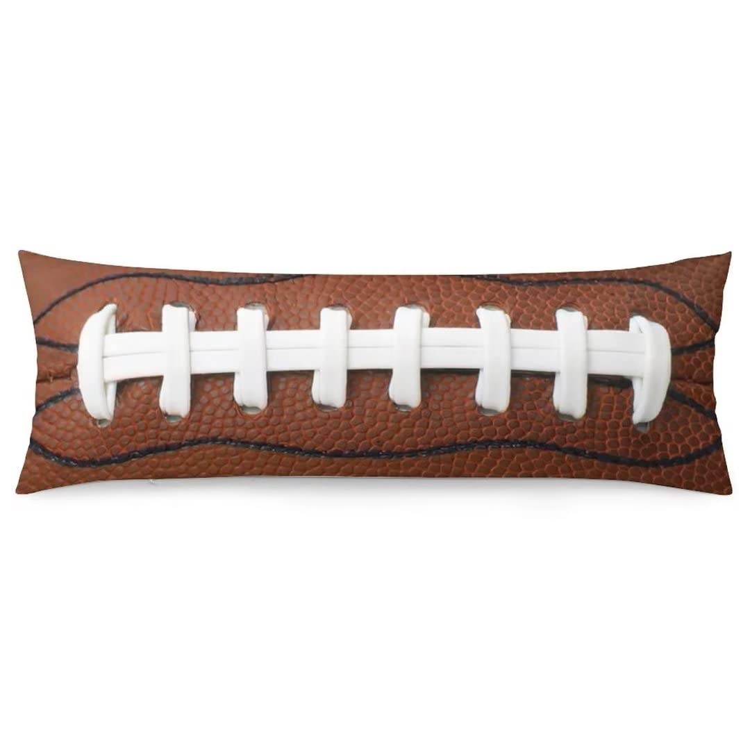 American Football Body Pillow Cover Rugby Leather Lace Fun Traditional Sport Ball Long Pillow Case With Zipper Decorative Soft B