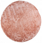 HomeRoots 510946 10 ft. Shag Tufted Handmade Round Rug Pink