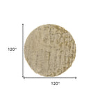HomeRoots 510967 10 ft. Tan & Taupe Shag Hand Tufted Handmade Round Area Rug
