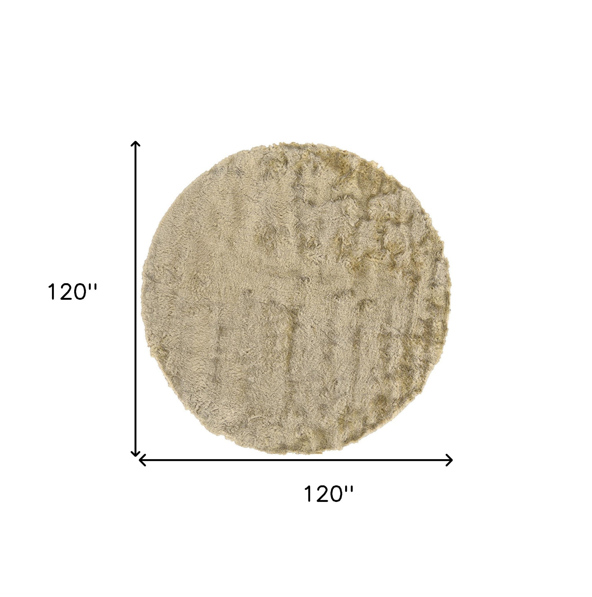 HomeRoots 510967 10 ft. Tan & Taupe Shag Hand Tufted Handmade Round Area Rug