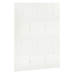 vidaXL 3-Panel Room Divider in White - 47.2"x70.9", Durable Steel Partition Screen with Rubber feet, Versatile for Bedroom, Dining Room & Living Room Decoration