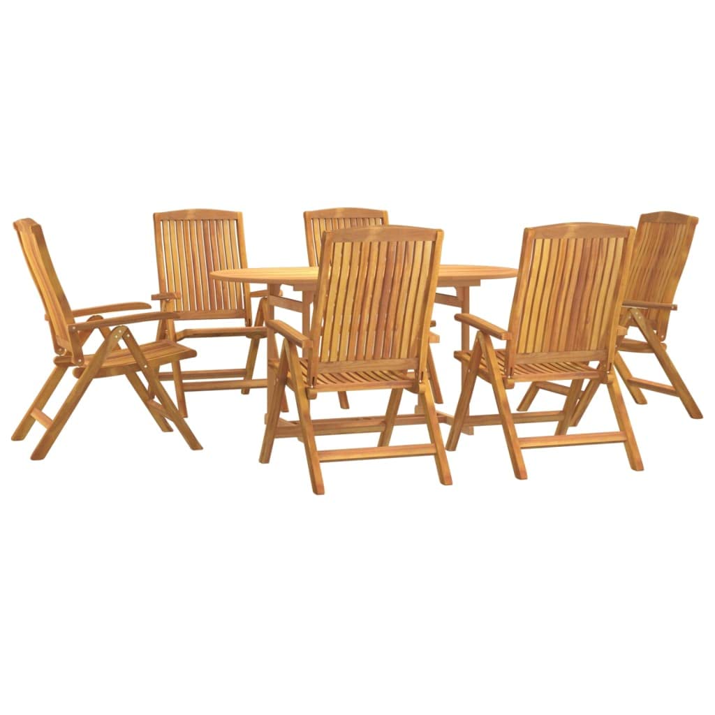 Vidaxl 7 Piece Garden Dining Set Solid Wood Teak