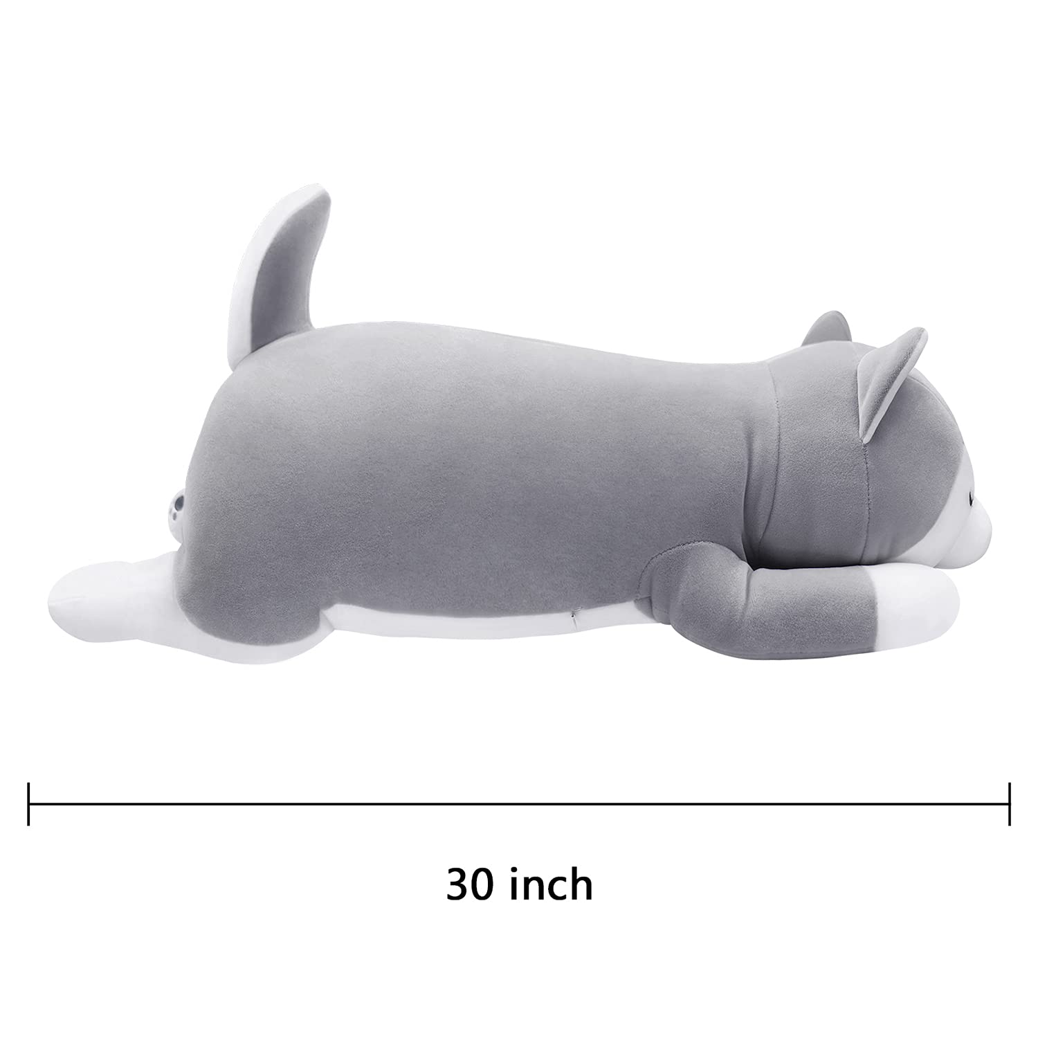 Auspicious Beginning 30' Husky Stuffed Animal Plush Pillow, Huskies Anime Body Pillow, Kawaii Stuff Animal Plush Toy, Big Plush