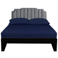 Lirex Fitted Sheet, Twin XL Size 100% Egyptian Cotton 300 Thread Count Soft Breathable Fitted Sheet, 100x190cm, Dark Blue