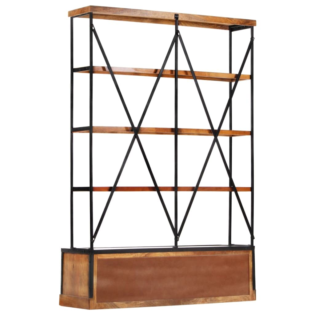 vidaXL 4-Tier Bookcase with 6 Drawers 48"x14.2"x71.3" Solid Mango Wood