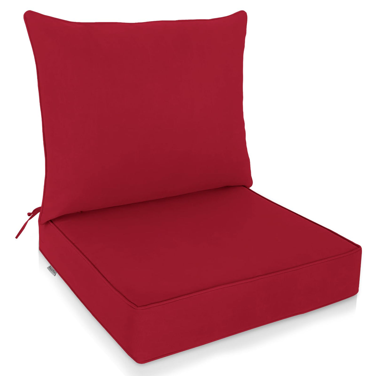 Eagle Peak Outdoor Deep Seat Patio Seat Cushion Set, 25 X 25 X 5 Inch, 2-Piece Back Chair Cushion, Set Of 1, Red