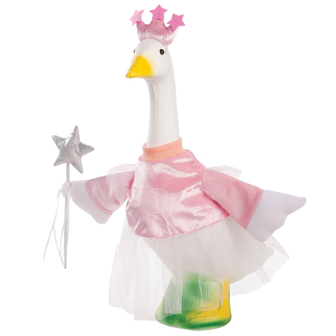 Fox Valley Traders Princess Goose Outfit - Fairy Princess Costume For Lawn Goose Statue - Pink Gown, Wand, And Crown - Whimsical