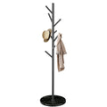 OIRUMIE Coat Rack with Natural Marble Base, Metal Freestanding Coat Rack, Stainless Steel Coat Rack Stand with 8 Hooks for Hangi