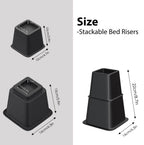 Tomgear Bed Risers 8 Inch, Heavy Duty Bed Lifts In Heights Of 3, 5 Or 8 Inches, Stackable Risers For Sofa, Couch, Chair, Desk, S
