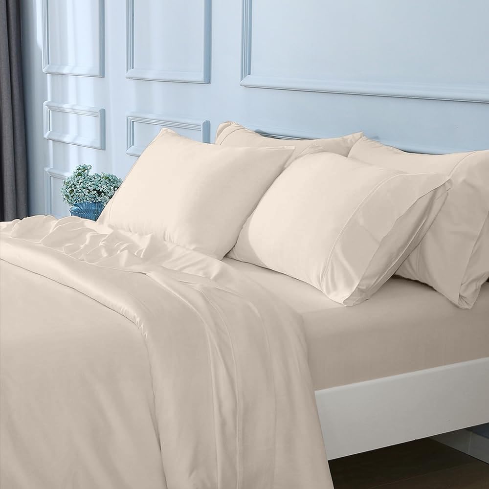 Gokotta King Size Bed Sheets 6 Piece Set, Ultra Soft Sheets, Cooling For Hot Sleepers - Hotel Luxury Silky Breathable Sheets, De