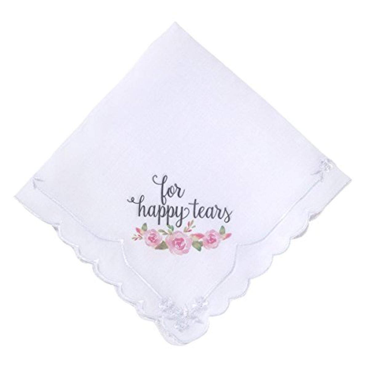 Lillian Rose HA690 HT Watercolor Flower Happy Tears Wedding Gift Hankie, Multicolor