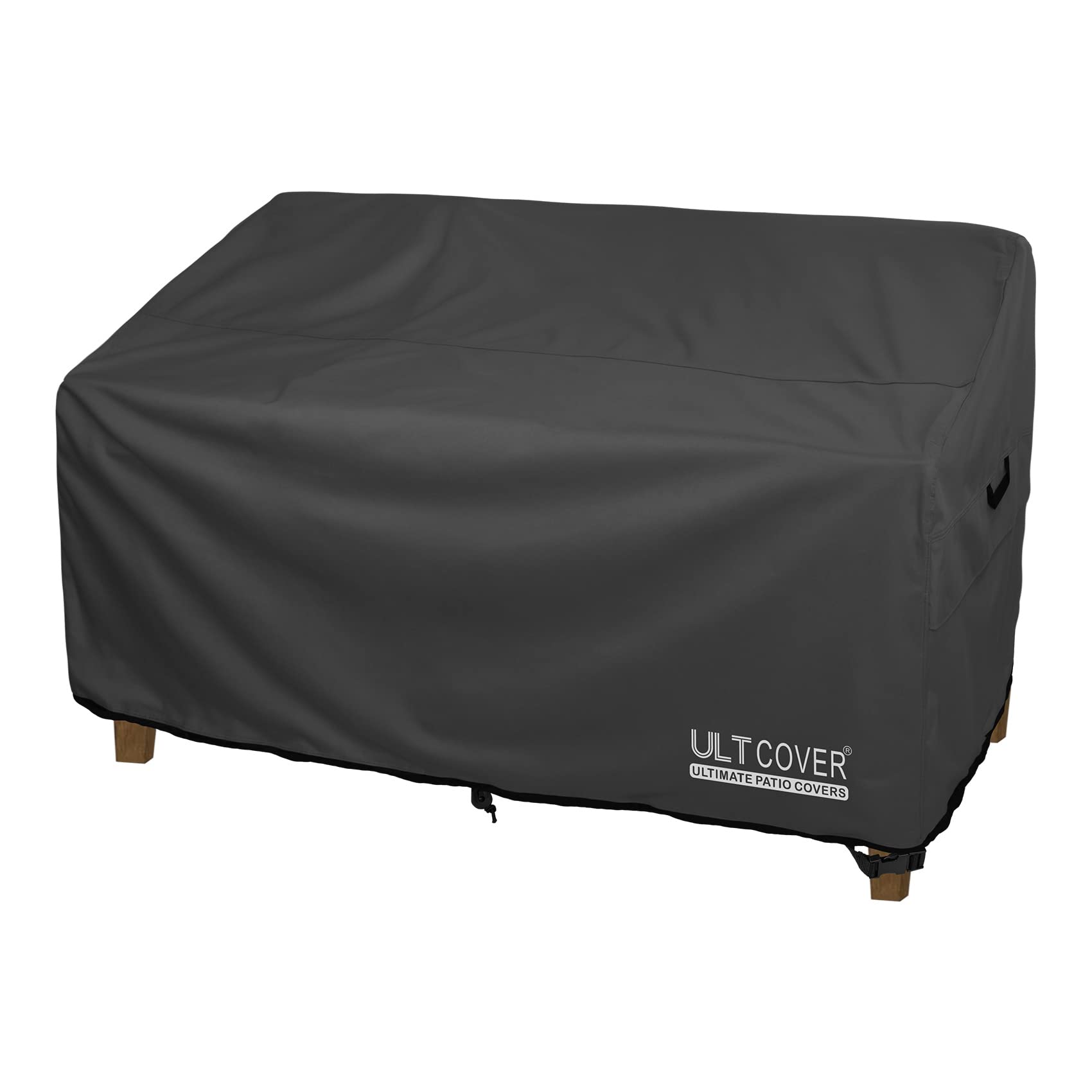 Ultcover Waterproof Outdoor Deep Seat Sofa Bench Cover 62W X 40D X 35H Inch Patio Furniture Loveseat Cover, Black