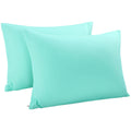 Uxcell Pillowcases Weave From 100% Egyptian Cotton, Breathable Soft Pillow Cases With Zipper Closure, 2 Pcs Cyan Pillow Covers Q