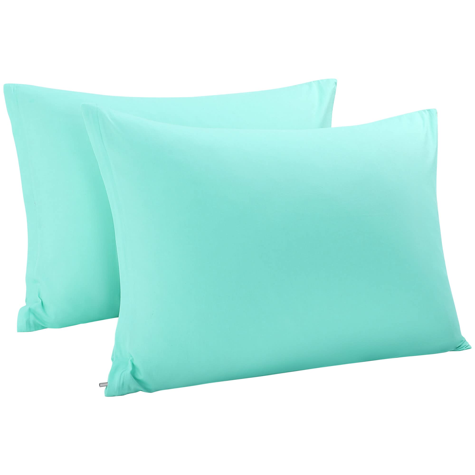 Uxcell Pillowcases Weave From 100% Egyptian Cotton, Breathable Soft Pillow Cases With Zipper Closure, 2 Pcs Cyan Pillow Covers Q