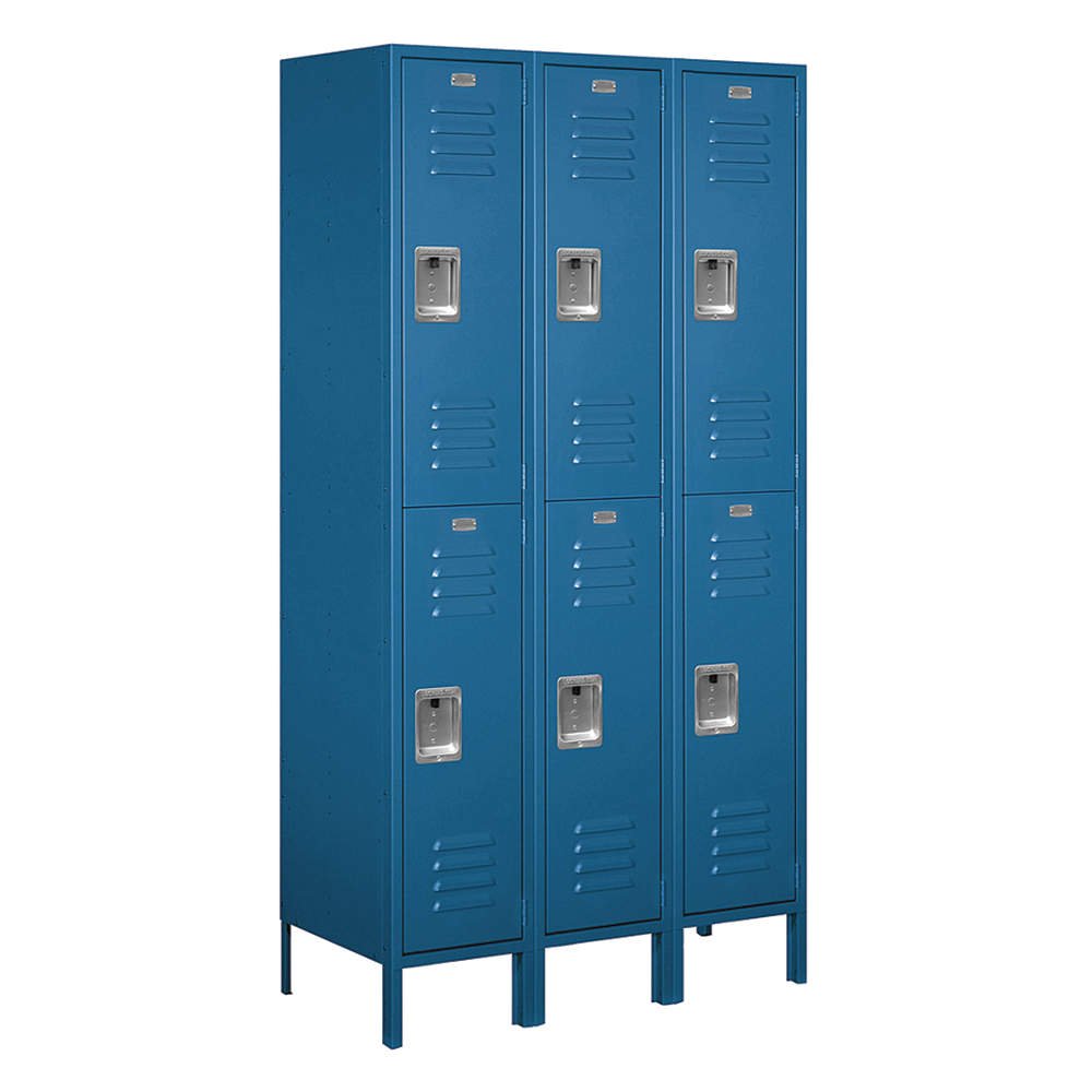 Salsbury Industries 52368Bl-U Double Tier 45-Inch Wide 6-Feet High 18-Inch Deep Unassembled Extra Wide Standard Metal Locker, Bl