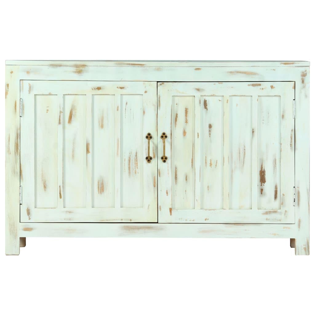 vidaXL - Vintage Style Light Blue Sideboard, Handcrafted Solid Mango Wood Construction, 2-Door Cabinet with Ample Storage, Retro Home Decor Furniture