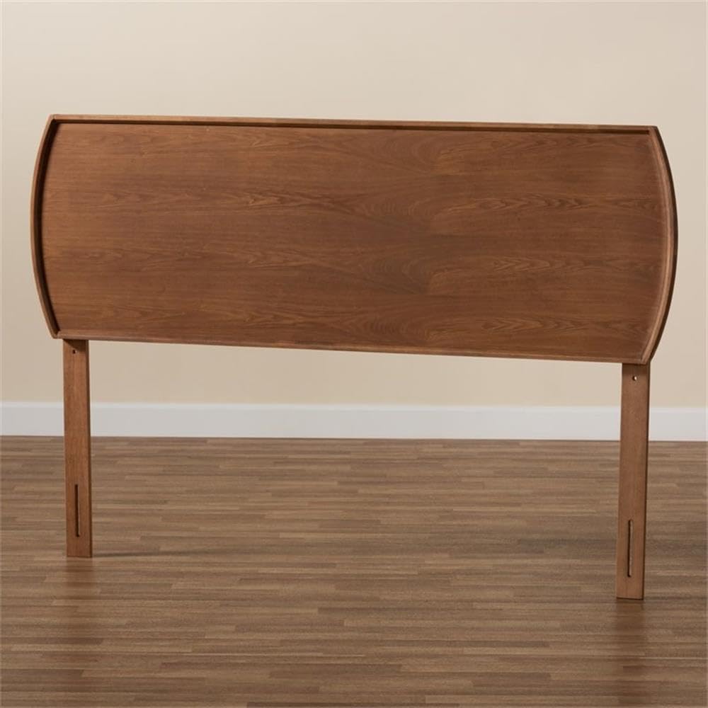 Baxton Studio Laurien Mid-Century Modern Ash Walnut Finished Wood King Size Headboard
