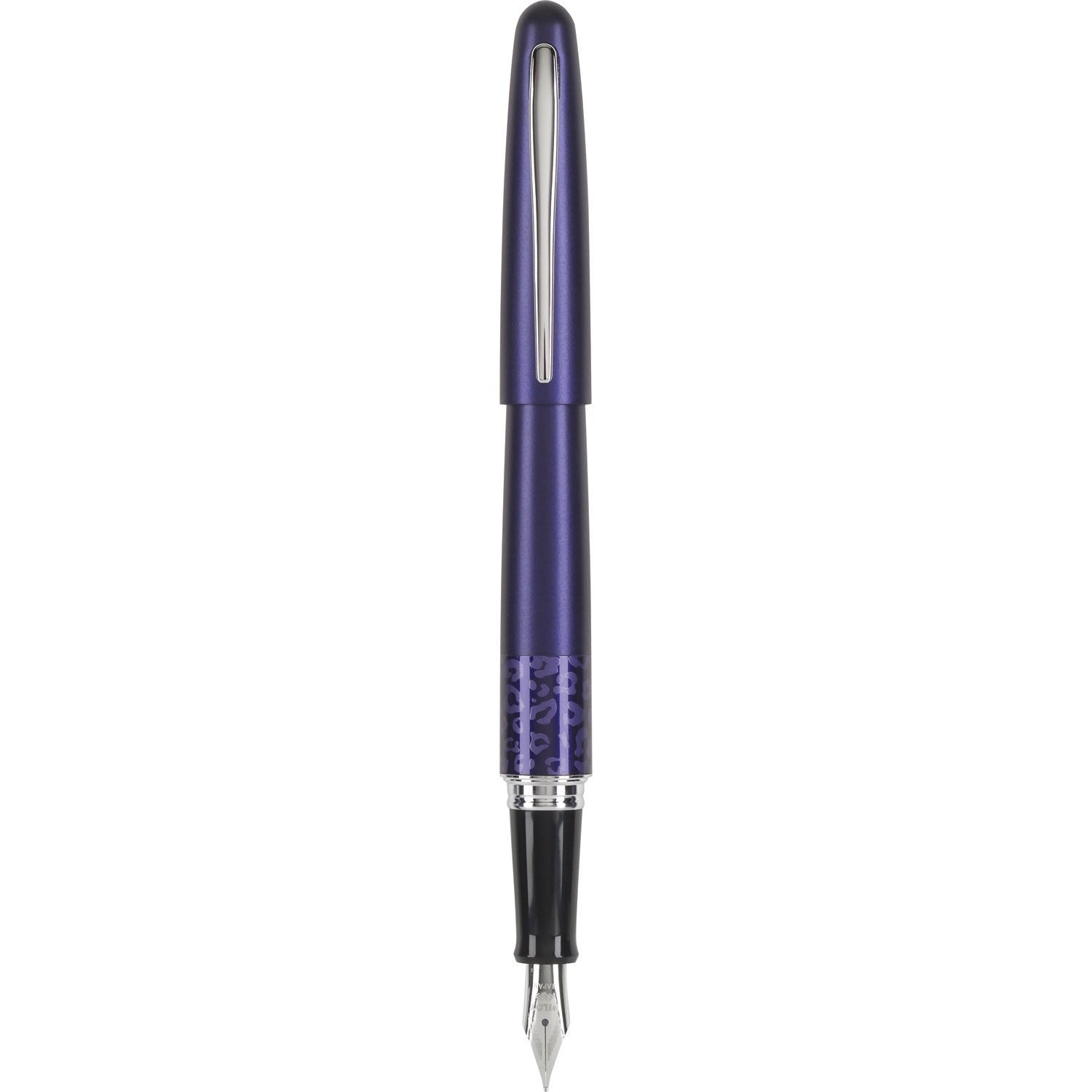 Pilot Mr Animal Collection Fountain Pen In Gift Box, Matte Plum Barrel With Leopard Accent, Medium Point Stainless Steel Nib, Re