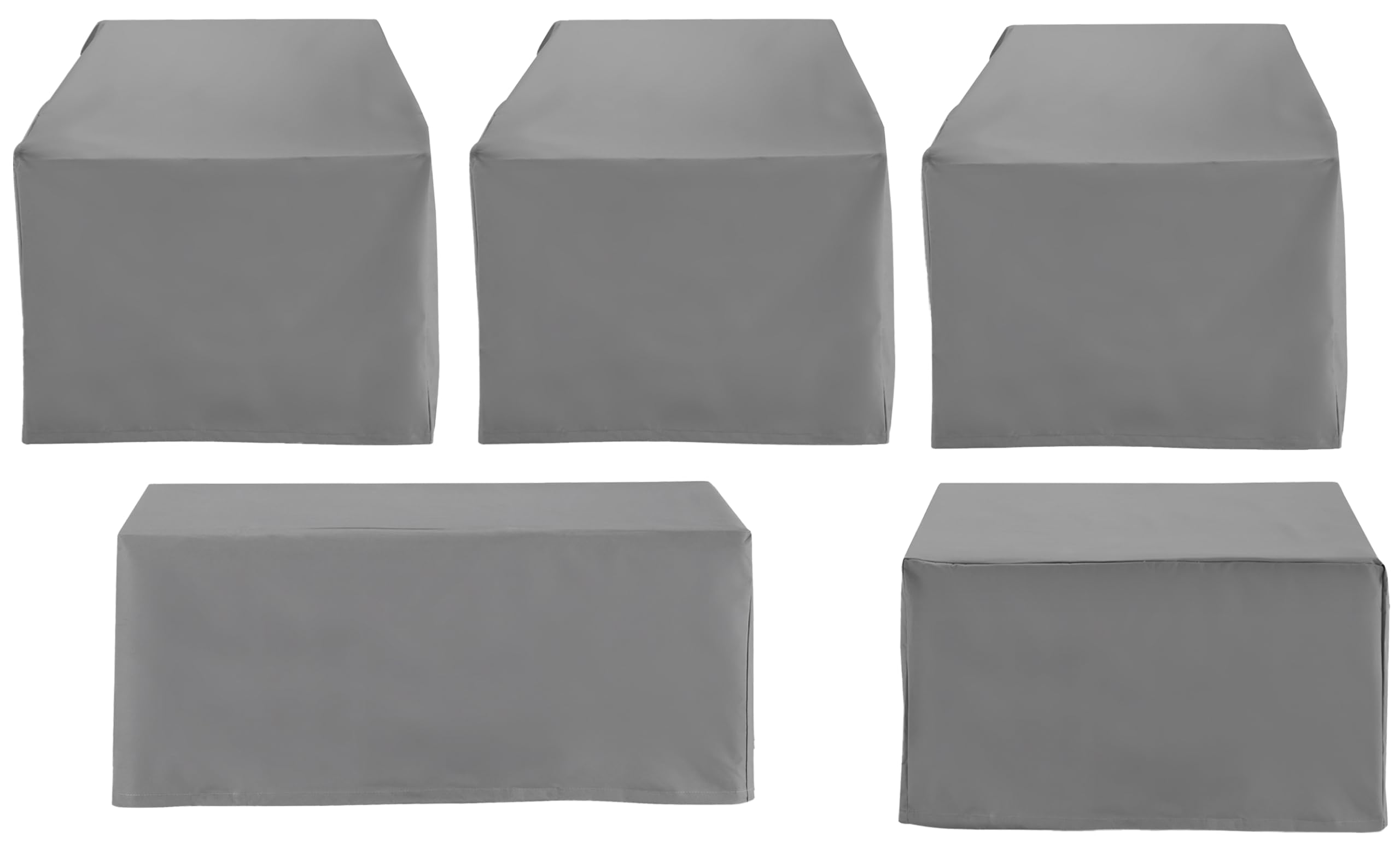 Crosley Furniture Patio Furniture Covers, Waterproof 5-Piece Cover Set for Outdoor Sectional Sofa Sets, Gray