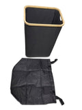 Slim Bamboo Laundry Hamper with Lid, Collapsible Clothes Hamper with Removable Inner Bag and Fiberglass Support Rods, Narrow Lau