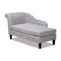 Baxton Studio Florent Modern and Contemporary Grey Fabric Upholstered Black Finished Chaise Lounge
