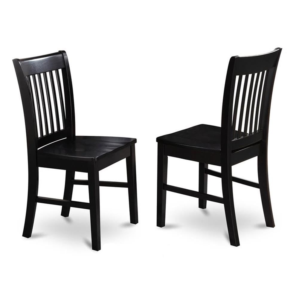 East West Furniture LGNO7-BLK-W 7 Piece Dining Room Furniture Set Consist of a Rectangle Kitchen Table with Butterfly Leaf and 6 Dining Chairs, 42x84 Inch, Black