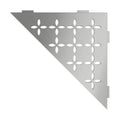 Schluter Triangular Corner Shelf for Tiled Walls - Floral Design, Stainless Steel Material, Brushed Stainless Steel Finish, 3/32