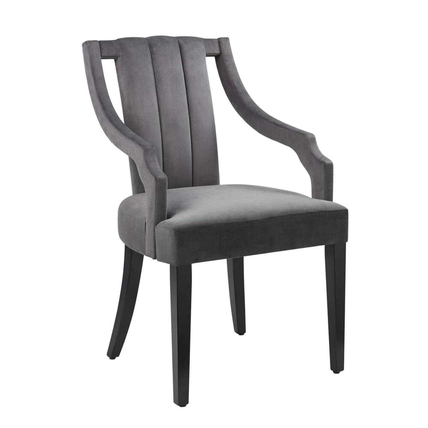 Modway Virtue Performance Velvet Dining Chairs In Gray (Set Of 2)