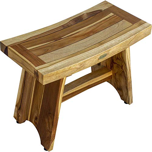 HomeRoots Contemporary Teak Outdoor Bench in Natural Finish