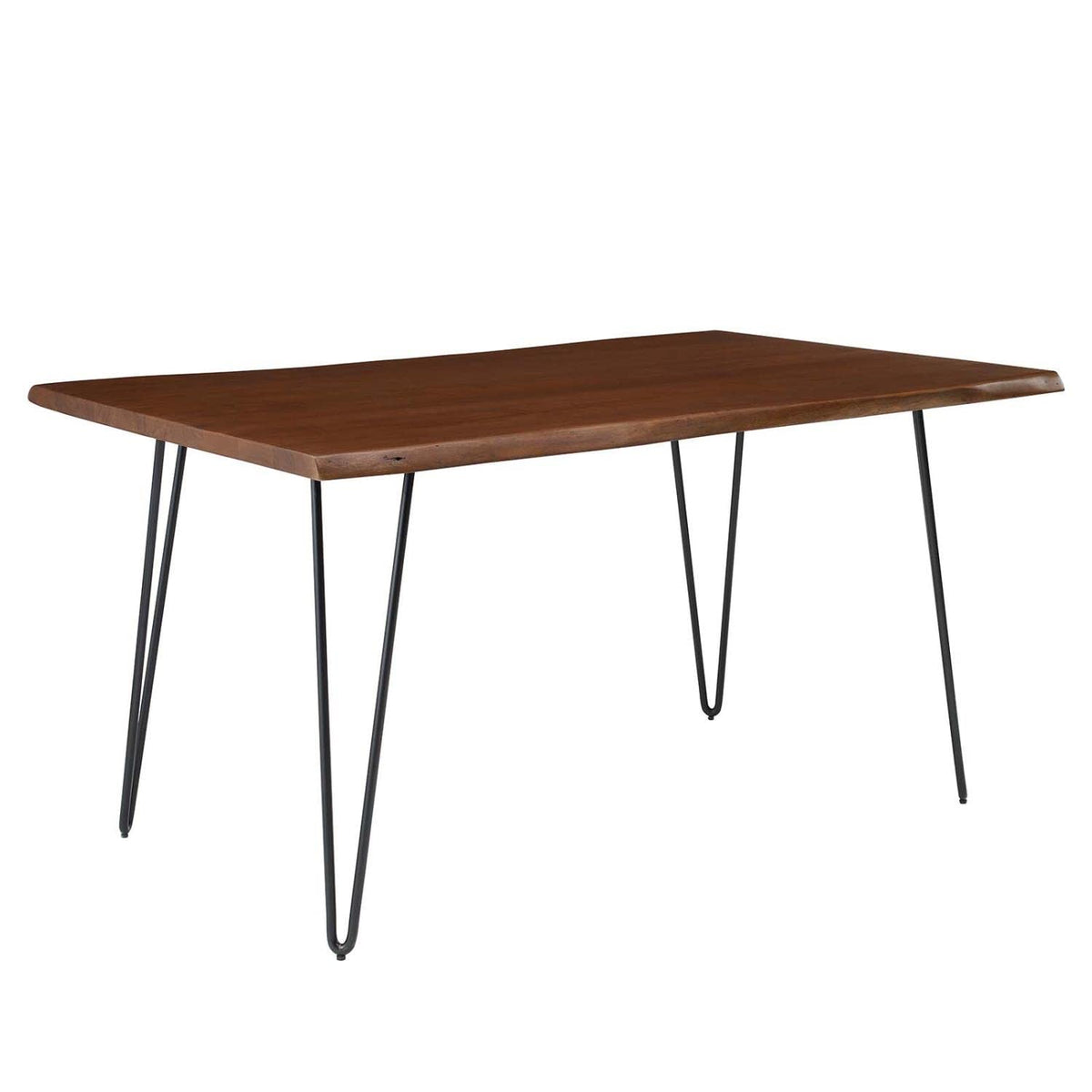 Modway Ardor 60&Quot; Live Edge Acacia Wood Rectangular Dining Table In Black Walnut