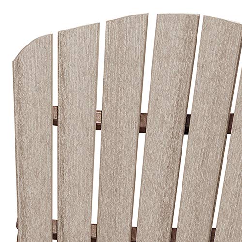 American Furniture Classics 519WWTB Folding Adirondack, One Size, Weather Wood/Tudor Brown