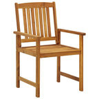vidaXL Patio Chairs Set – Solid Acacia Wood Outdoor Chairs with Cozy Red Cushions – Sturdy Garden Furniture with a Rustic Charm – Easy to Assemble